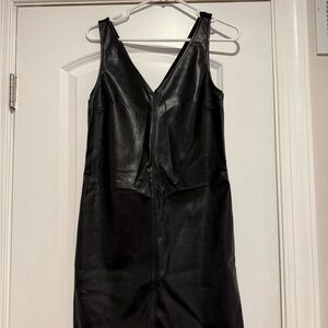 NWT GAP Black Leather Sleeveless Dress